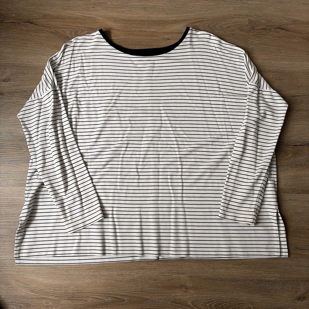 LOFT striped boxy long sleeve top